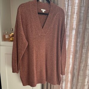 J. Jill V-Neck Sweater in Rich Brown